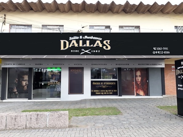 Fachada  do Salo e Barbearia Dallas, preto 600