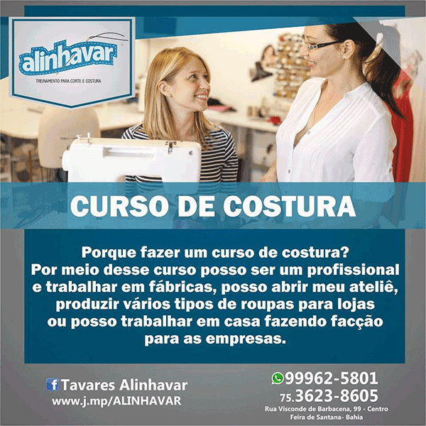 ALINHAVAR ESCOLA DE MODA - CURSO DE CORTE E COSTURA EM FEIRA DE SANTANA