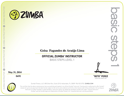 ZUMBA FITNESS - CERTIFICADO BASIC STEPS