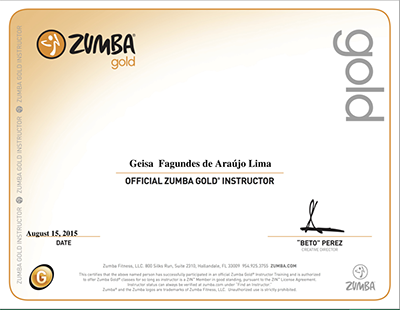 ZUMBA FITNESS - CERTIFICADO ZUMBA GOLD