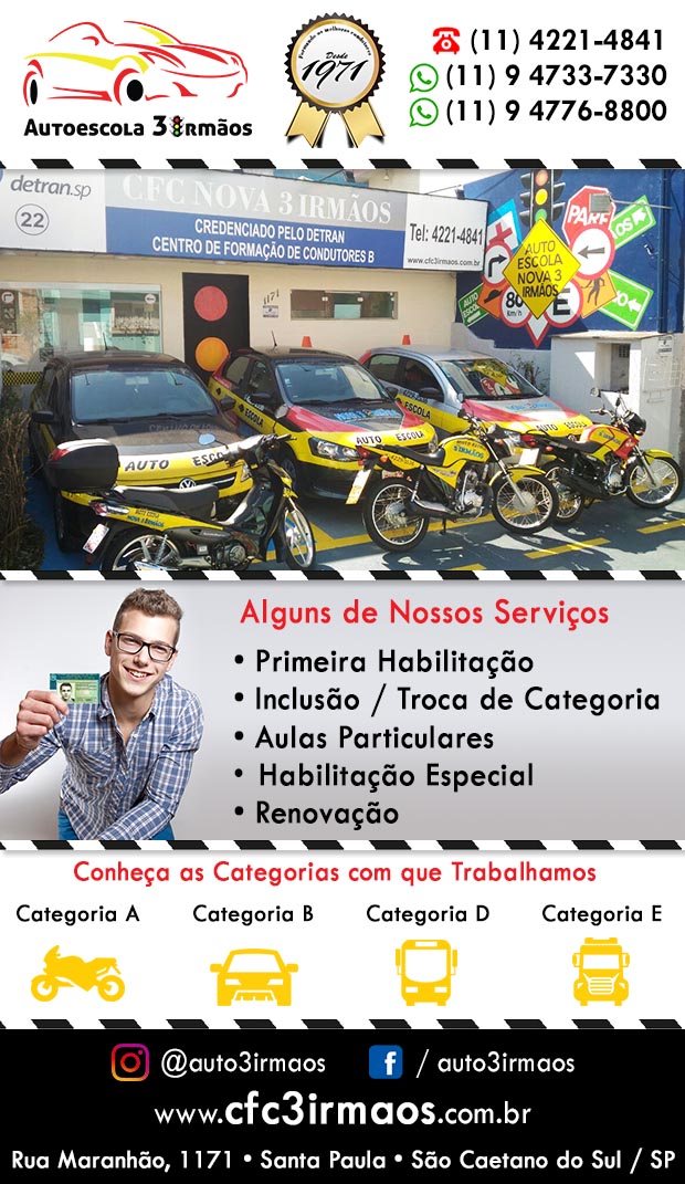 Auto Escola 3 Irmos - Auto-Moto-Escola em So Caetano do Sul, Jardim So Caetano